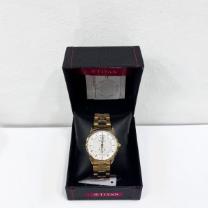 Titan Quartz Analog Champagne Dial Watch for Men