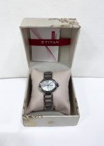 Titan Raga Viva Silver Dial Analog with Day and Date Metal Strap Watch for Women
