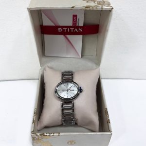 Titan Raga Viva Silver Dial Analog with Day and Date Metal Strap Watch for Women