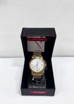 Titan Quartz Analog Silver Dial Stainless Steel Strap Watch for Men