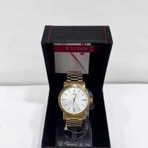 Titan Quartz Analog Silver Dial Stainless Steel Strap Watch for Men