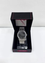 Titan Karishma Black Dial Analog with Day and Date Stainless Steel Strap watch for Men