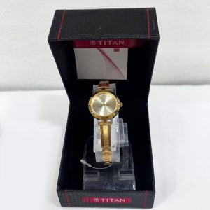 Titan Karishma Champagne Dial Women Analog Watch With Stainless Steel Strap