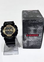 G-SHOCK Black-Gold Dial Black Resin Strap Digital Watch