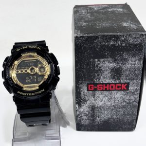 G-SHOCK Black-Gold Dial Black Resin Strap Digital Watch