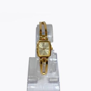 Titan Quartz Analog Champagne Dial Stainless Steel Strap Watch for Women