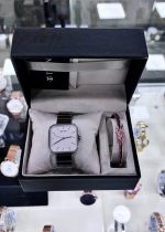 Titan Purple Stackables Quartz Analog White Dial Stainless Steel Strap Watch for Women