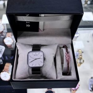 Titan Purple Stackables Quartz Analog White Dial Stainless Steel Strap Watch for Women