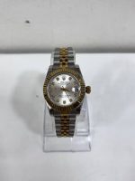 ROLEX Date Just Watch White With Stainless Steel Gold & Silver  Belt