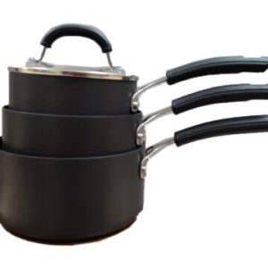 Circulon Origins Hard Anodized Non-Stick Covered Saucepan Set of 3 with Lid