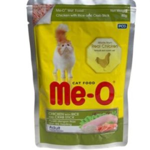 Me-O Chicken With Rice & Crab Stick Pouch - 80 G