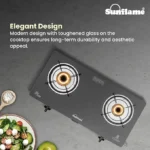 Sunflame LPG STOVE GT 2B DIAMOND BK Glass Manual Gas Stove  (2 Burners) - Image 4