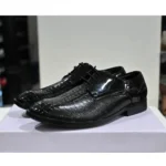 Patent Leather Crocodile Texture Smart Shoes