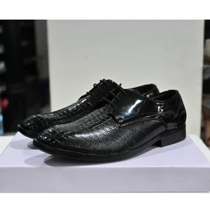 Patent Leather Crocodile Texture Smart Shoes
