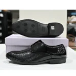 Patent Leather Crocodile Texture Smart Shoes - Image 7