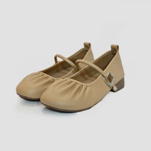 Light Beige Flat Shoes for Girls