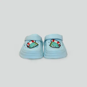Kids' Light Blue Crocodile Design Clogs