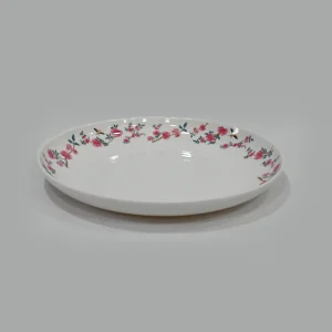 Melamine Dinner Plate – Pink Blossom Rim