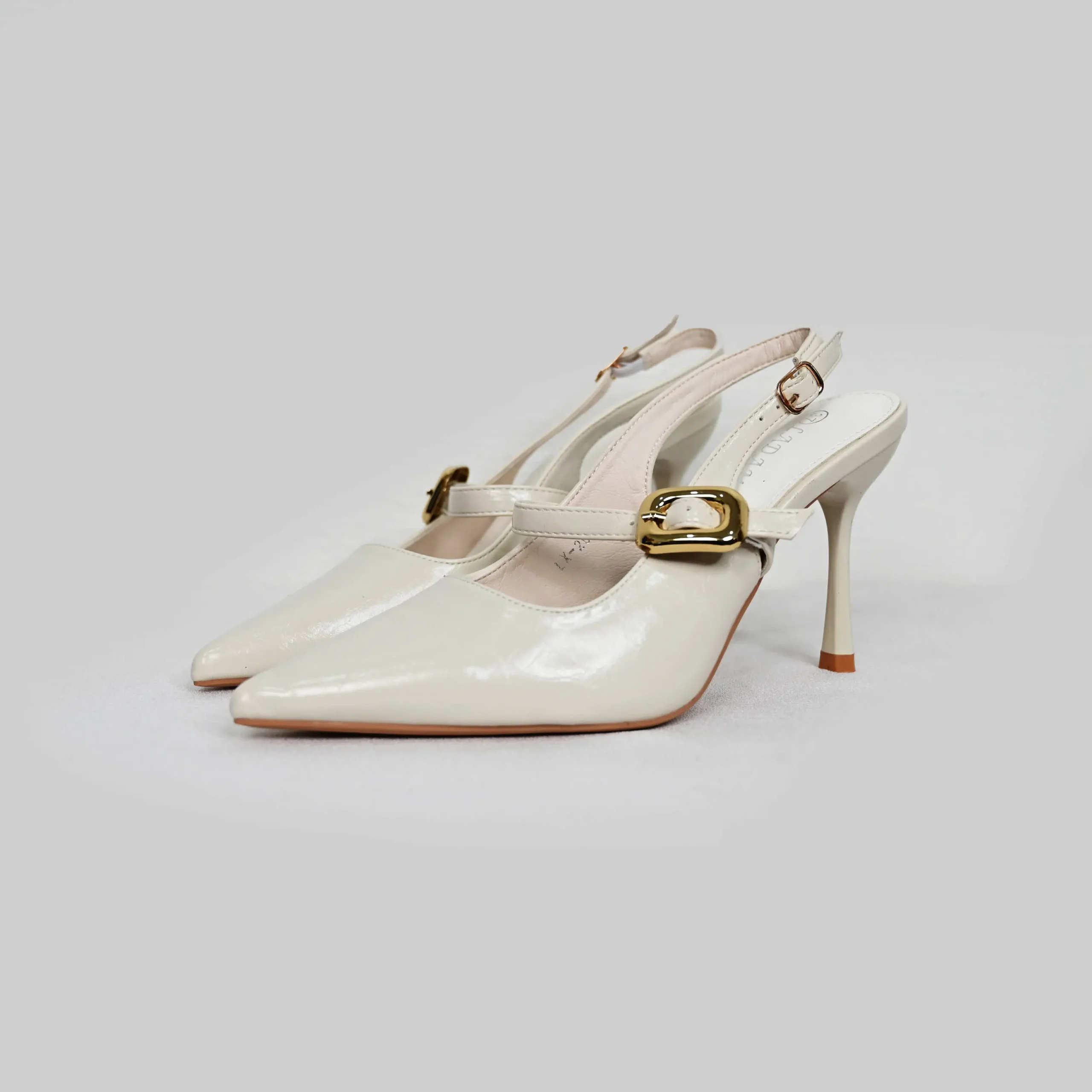 EXL_1211-new Ladamas Off White heels for Woman - Image 1