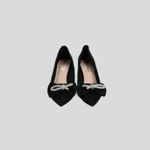  Women's black velvet stiletto heels