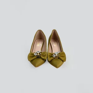Olive green, high-heeled shoes for Woman