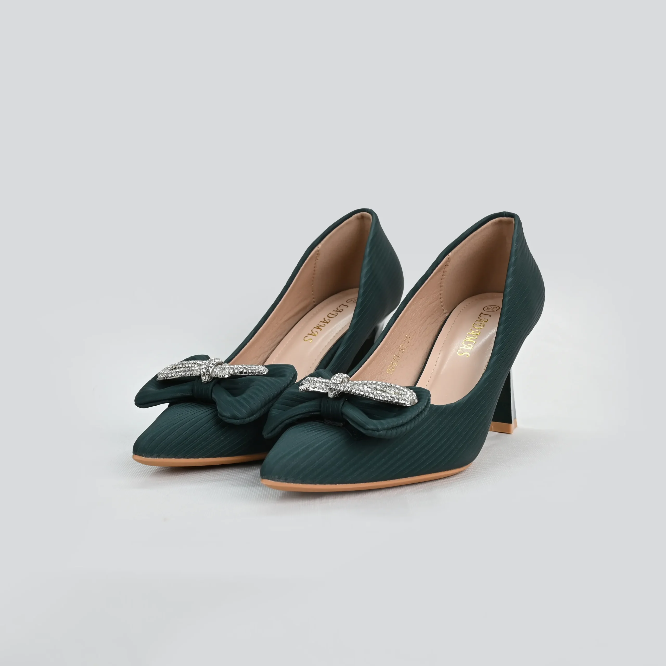 EXL_1317-new Women's black velvet stiletto heels - Image 1