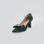 Women's black velvet stiletto heels - Image 3
