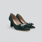 Women's black velvet stiletto heels - Image 2