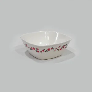 RFL Two‑Color Flower Bowl 15 L (Square, Red Floral Print)