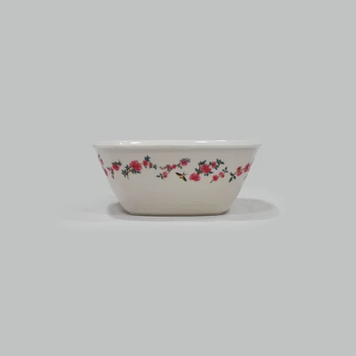 RFL Two‑Color Flower Bowl 15 L (Square, Red Floral Print) - Image 2