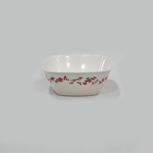 RFL Two‑Color Flower Bowl 15 L (Square, Red Floral Print) - Image 3