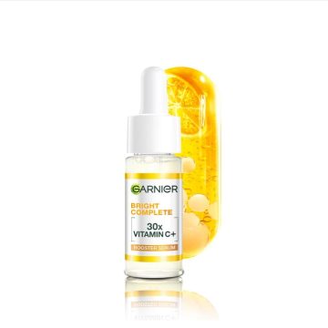 Garnier Vitamin C + Booster Face Serum For Skin Brightening and Anti-Dark Spots with 30X Vitamin C 30ml