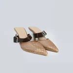 Womens Kitten Heels Closed Pointed Toe Dress Shoes Buckle Work Office Pump Shoes || SIZE : 36