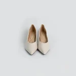 Classic Beige Pointed-Toe Heels, Heels for women, formal shoes for women, Size 38, (23.8 cm) - Image 2