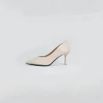Classic Beige Pointed-Toe Heels, Heels for women, formal shoes for women, Size 38, (23.8 cm) - Image 4
