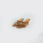 Chic brown knot strap square-toe heels for women. Stylish, comfy, and versatile mid-heel sandals, Size 36, (22.2 cm) - Image 3