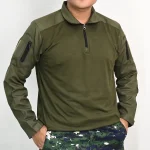 Men's Outdoor Tactical Polo Shirts Long Sleeve Distressed Zipper Pocket Retro Spring Autumn