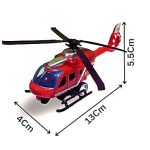 ECOMMZ Die-cast Metal Pull Back Helicopter Toy Toys Made of Die cast Metal with Plastic Pull Back Helicopter toy (Red) - Image 5
