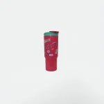 Vibrant Cherry Red Pop Art Tumbler, Straw Sipper Mug | Kawaii Boom 1500 ml Water Bottle