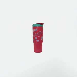 Vibrant Cherry Red Pop Art Tumbler, Straw Sipper Mug | Kawaii Boom 1500 ml Water Bottle