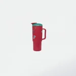 Vibrant Cherry Red Pop Art Tumbler, Straw Sipper Mug | Kawaii Boom 1500 ml Water Bottle - Image 2