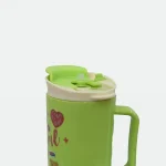 Cute Bear Printed 1500ml Straw Sipper Mug (Green) | water Bottle - Image 3