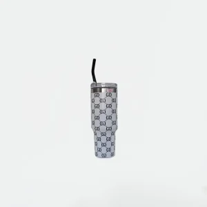 GD Pattern Premium Stainless Steel Tumbler (with Straw) 1 Litre