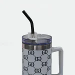 GD Pattern Premium Stainless Steel Tumbler (with Straw) 1 Litre - Image 2