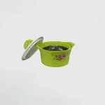 Floral Insulated Hot Pot – Lime Green Stainless-Steel Casserole | 850 ml