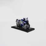 Bburago Suzuki GSX-R1000 R, 1:18 Scale Die-Cast Motorcycle Model, Blue/White, 11 cm Length