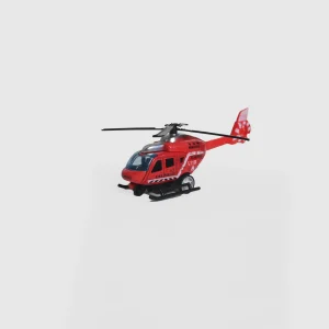 ECOMMZ Die-cast Metal Pull Back Helicopter Toy Toys Made of Die cast Metal with Plastic Pull Back Helicopter toy (Red)
