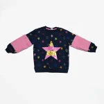 Girls' Navy Blue Sequin Star Sweatshirt