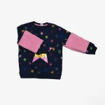 Girls' Navy Blue Sequin Star Sweatshirt - Image 2