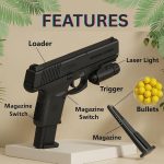 GRAPHENE Pubg Mouser Gun Toy 500 Bullets Air Soft Gun Toy for Kids Boys Laser Light Long Range Pistol Shooting Army Police Guns Military